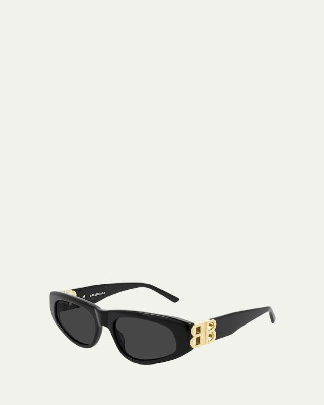 Cat-Eye Acetate Sunglasses w/ Logo Hinges